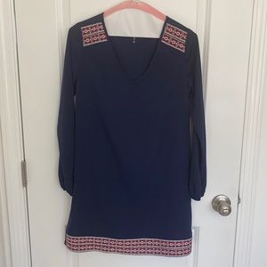 Blue red and white dress